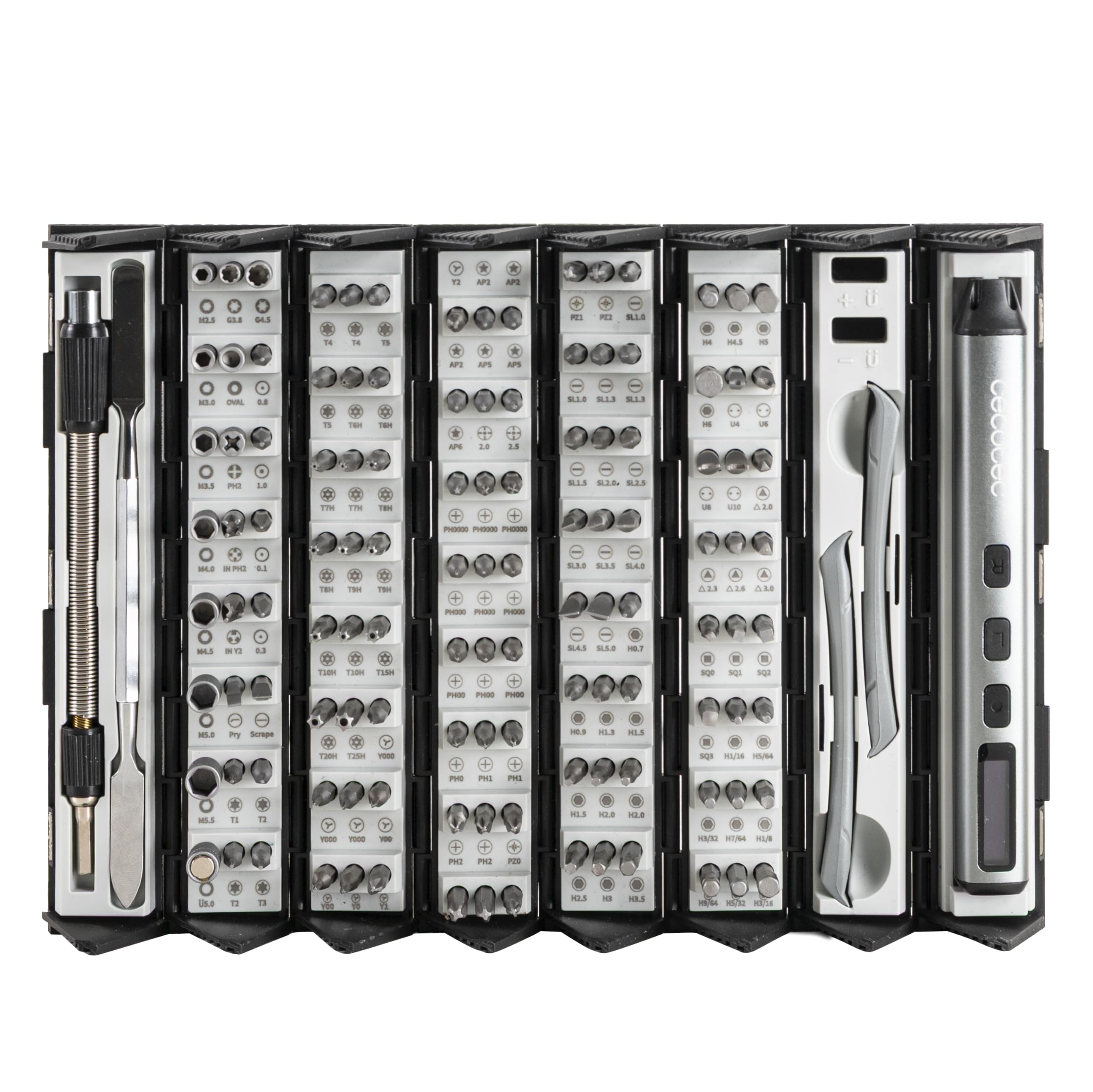 Cecotec Destornillador Eléctrico PrecissionGyro 5000 Infinity Auto, Kit de Precisión 128 piezas, Multiples Puntas Incluidas, Estuche, Magnetizador integrado