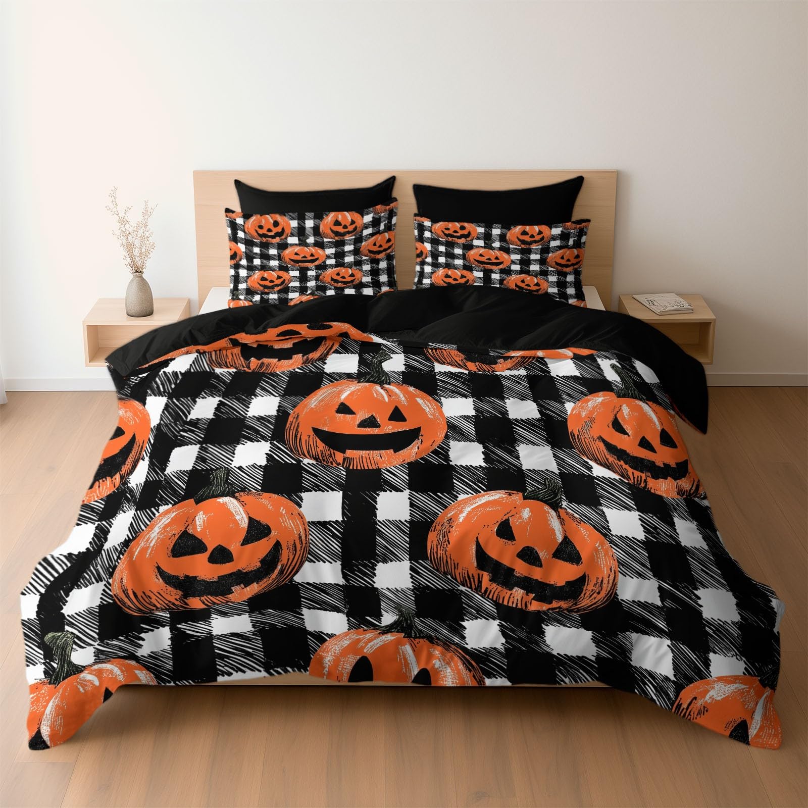 Housse de couette Halloween citrouille 140x200 pour des nuits douces et sans plis