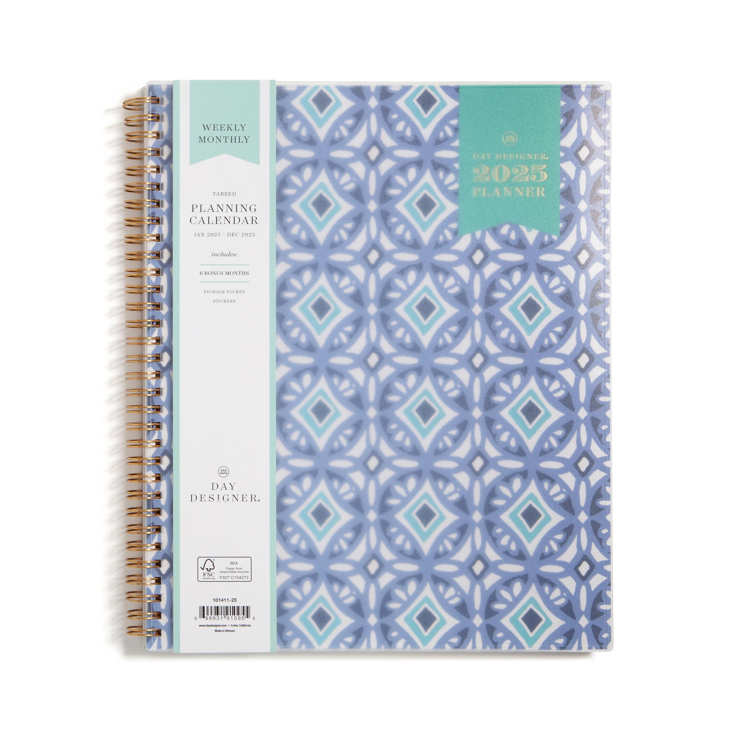 Amazon.com : blue sky day designer 2025 weekly and monthly planner  calendar, january 2025 - december 2025, 8.5