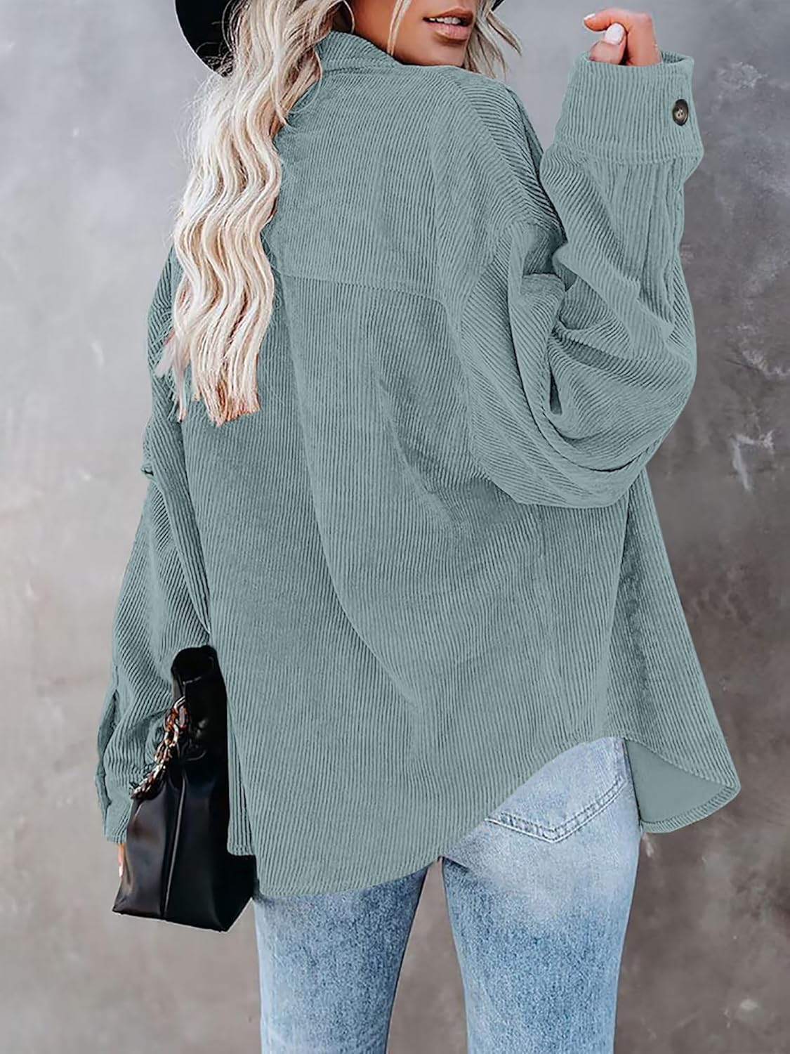 Women's Brushed Plaid Shirts Long Sleeve Flannel Lapel Button Down Cardigan Boyfriend Shacket Jacket Coats - Image 3