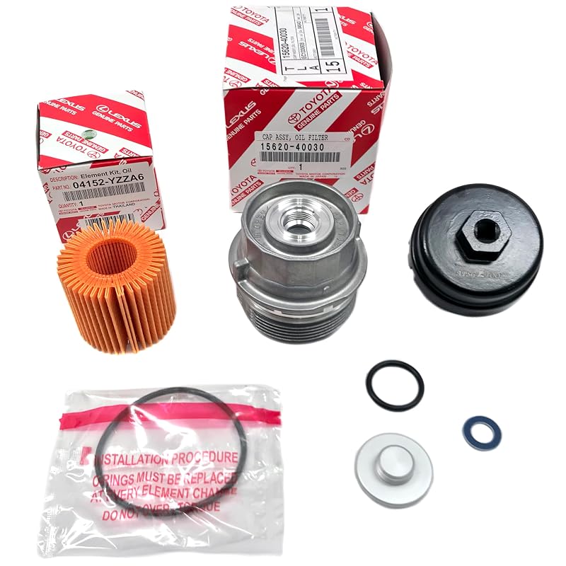 Kit de tampa de carcaça do filtro de óleo de alumínio 15620-40030 com filtro 04152-YZZA6 e chave APSG para Toyota 1.8L