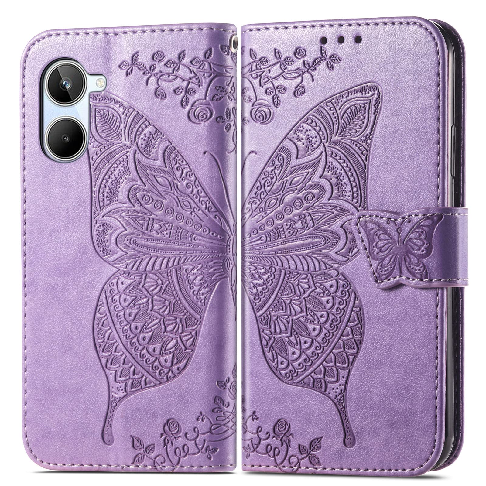 JIUNINE Cover per Realme 10 4G, Custodia Libro in Pelle