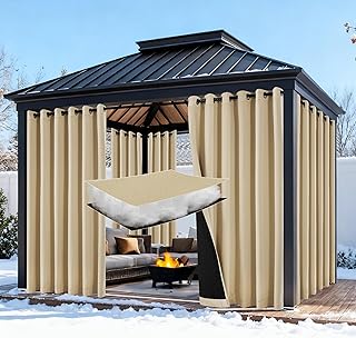 NICETOWN Insulated Outdoor Curtains for Patio Waterproof 2 Panels, 52x84...