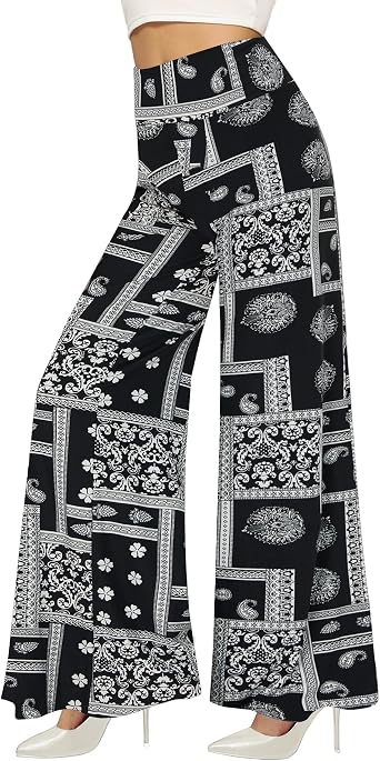 QGGQDD Wide Leg Palazzo Pants for Women - Casual Soft High Waist Lounge Pants Loose Comfy Stretchy Trousers Khaki