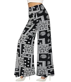 QGGQDD Wide Leg Palazzo Pants for Women - Casual Soft High Waist Lounge Pants Loose Comfy Stretchy Trousers