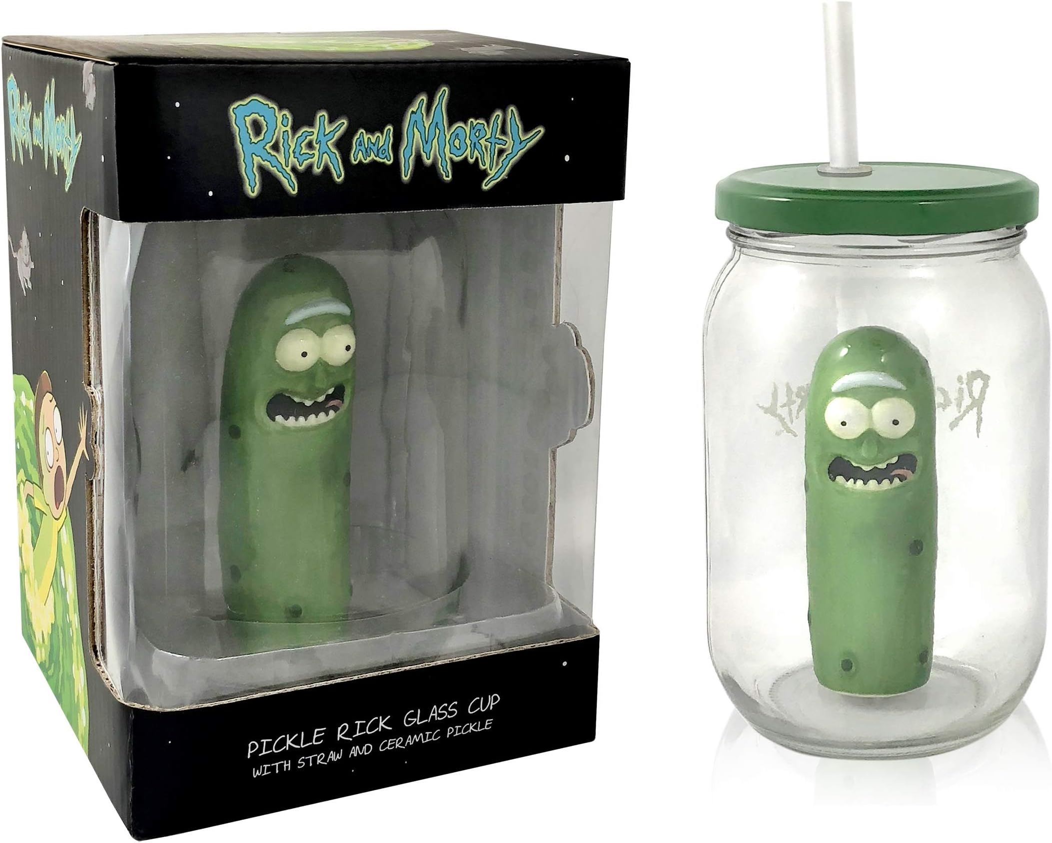Rick and Morty Pickle Rick - Pickle Jar Glass Mason Jar Exclusive