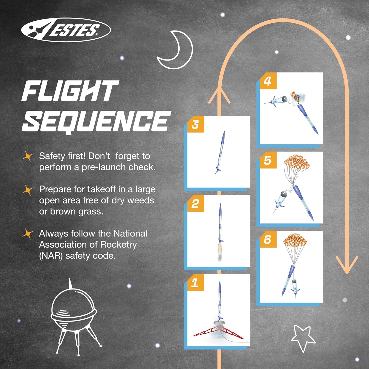 Estes 7300 Ghost Chaser Rocket-Building Kit, Beginner Flying-Rocket Model Kits for Ages 10+, Snap-Together Design