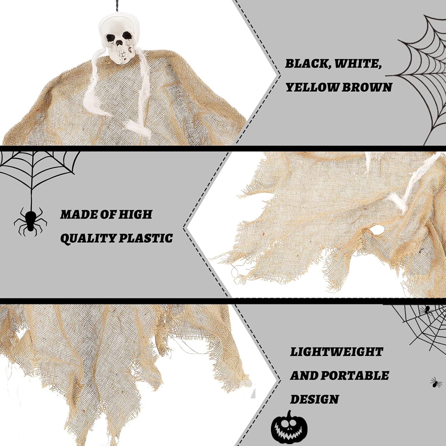 Happyyami Outdoor Decor 3Pcs Halloween Ghost Pendant Flying Hanger Scary Ghost Flag Prank Novel Windsocks Haunted House Hanger for Outdoor Tree Party Decor Bridal Jewelry : Patio, Lawn & Garden