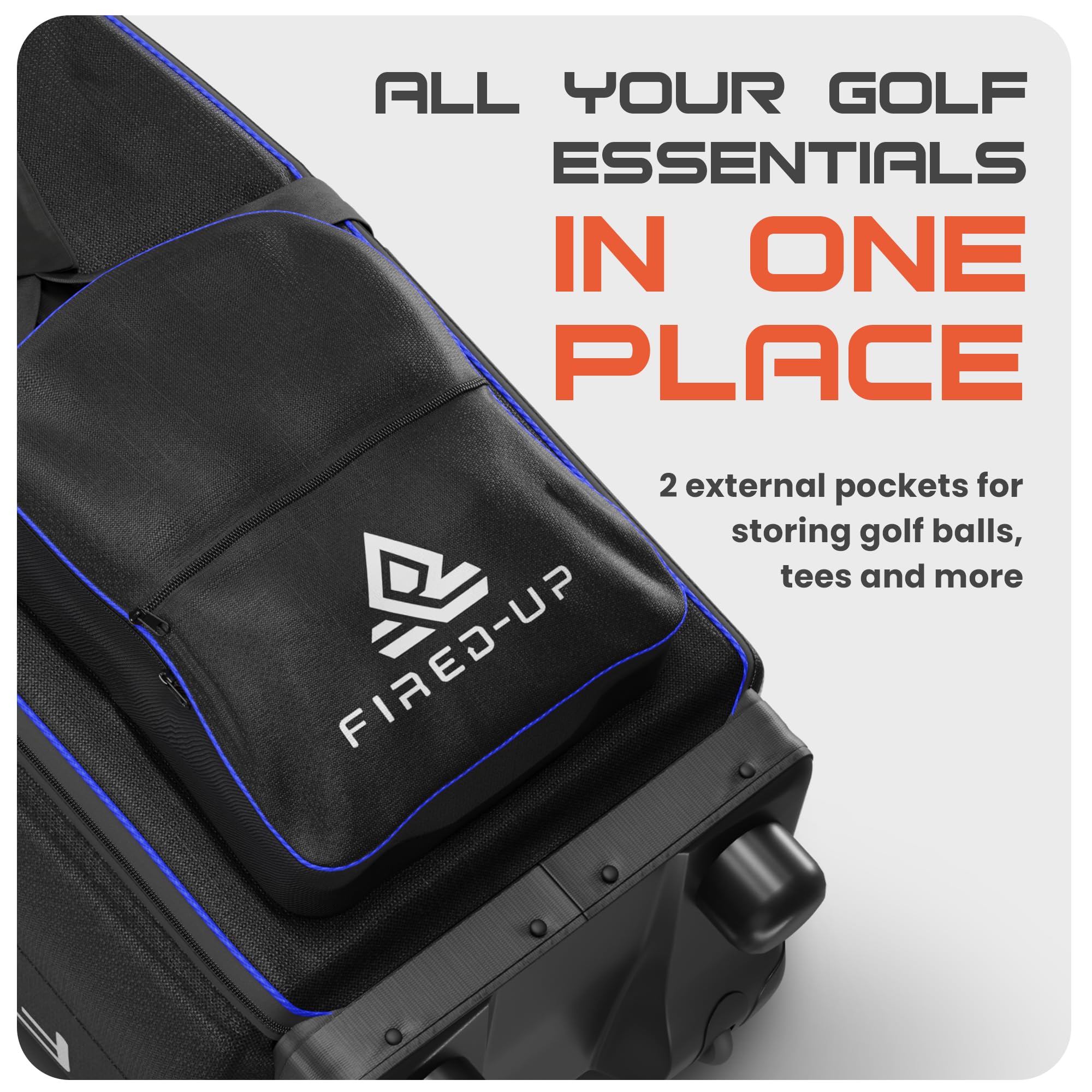 Borsa da viaggio da golf con ruote in nylon 1680D pieghevole per compagnie aeree