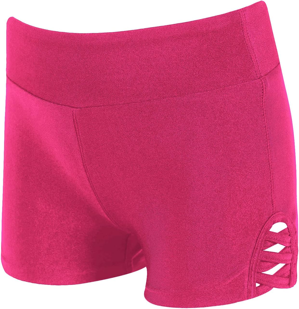 Kids Girls Athletic Sports Dance Shorts Solid Color High Waist Booty Shorts Ballet Gymnastics Shorts Dancewear