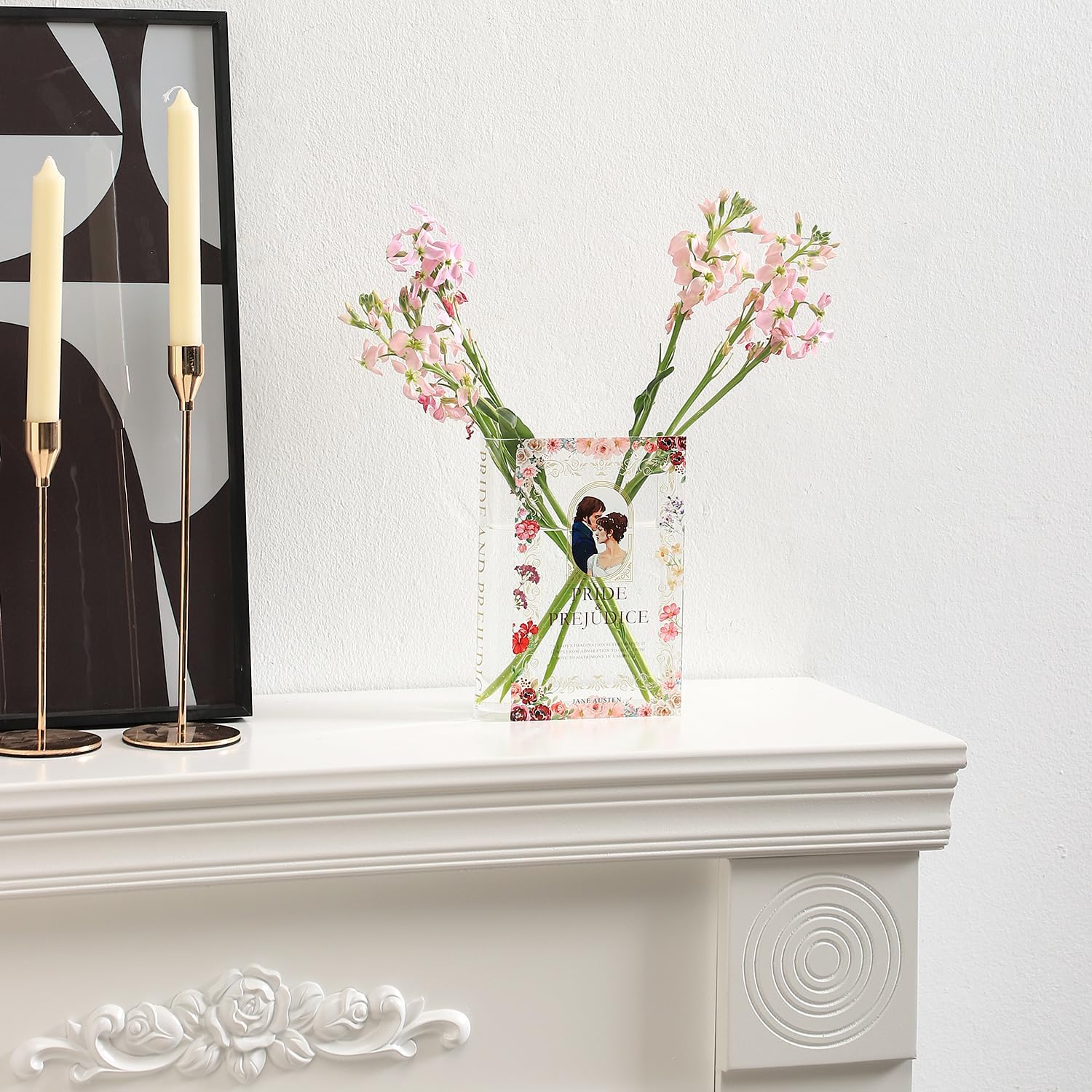 Acrylic Book Shaped Vase, Clear Book Flower Vase, Modern Decorative Vases for Home/Living Room/Bookshelf/Bedroom/Office Decor Aesthetic, Book Lovers Gifts(Pride) - Image 6