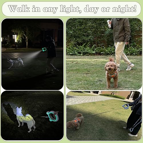 Miniatura 3 de Pets - Correas retráctiles para perros de 9.84 pies con LED de hasta 66 libras, mango antideslizante y correa de paseo para perros sin enredos de