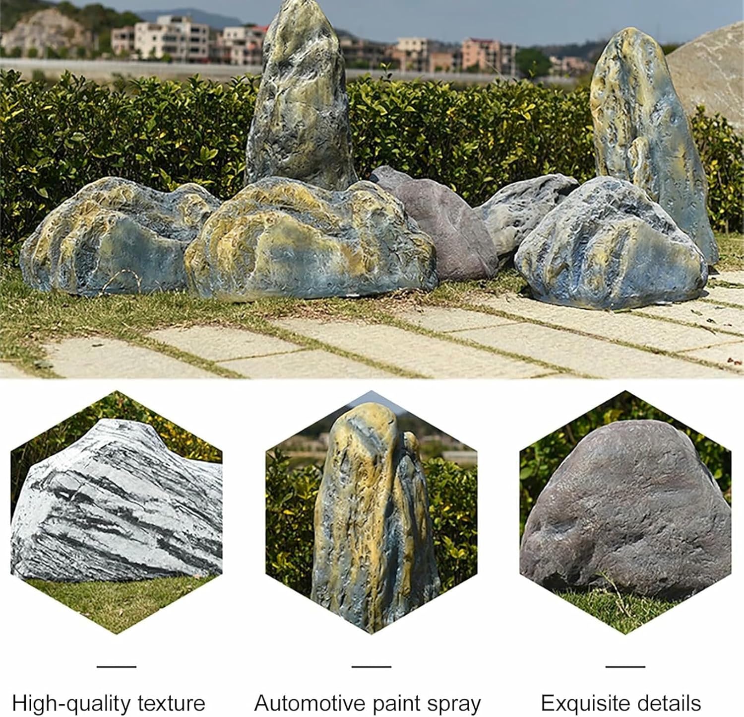 Fake Rocks, Faux Rock Covers for Landscaping, Fake Decorative Landscaping Fiberglass Protection Dome, for Stage Performance and Scenic Decoration