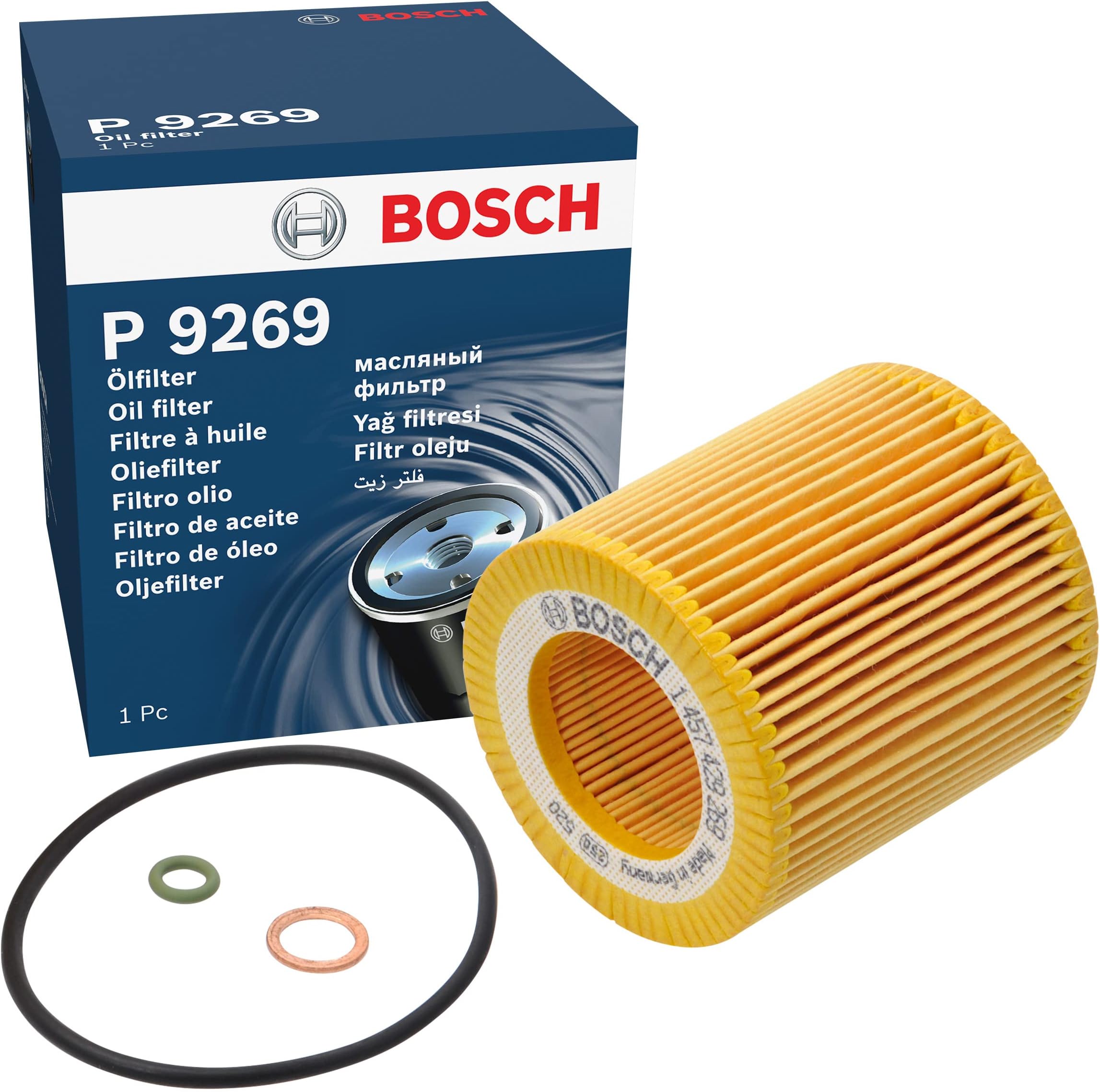 Bosch P9269 Car Oil Filter - Separates Soot and Metal Particles from Engine Oil - Provides Reliable Engine Lubrication
