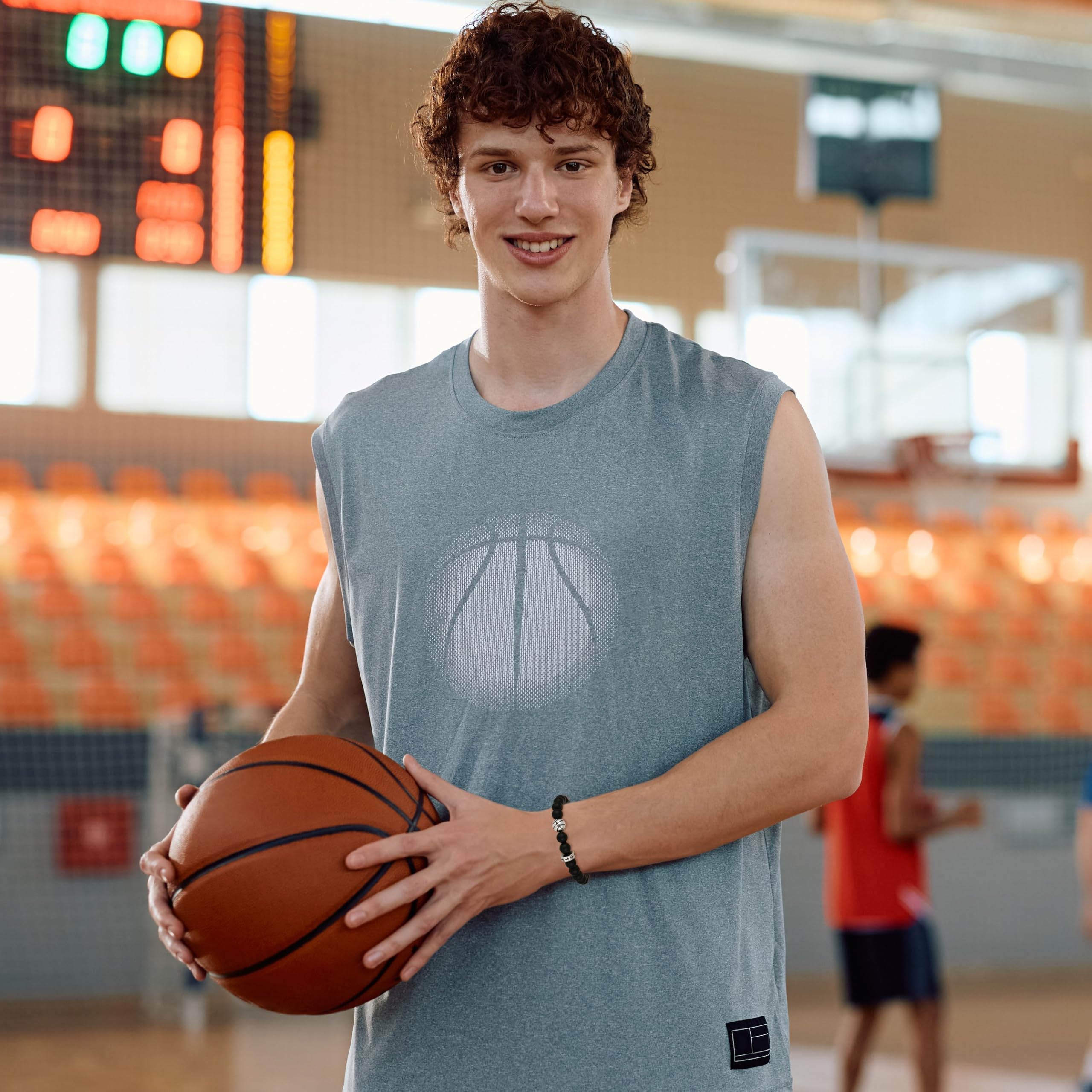 Stocking Stuffers Christmas Gift- Baseball/Basketball/Football/Soccer Bracelet for Boys Cross Beaded Bracelet Gifts for Son Grandson Players Team Fan Friends,Birthday Christmas Gifts for Men Boys