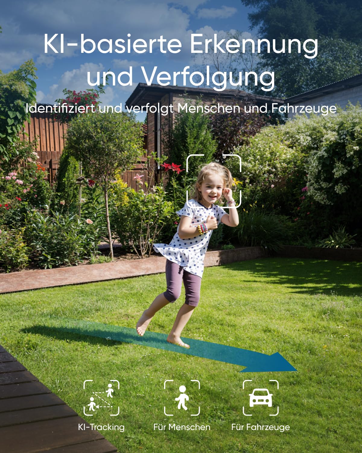 eufy Flutlichtkamera E30, Außen-Sicherheitskamera, 360° Schwenken & Neigen, KI-Erkennung & Verfolgung, 2K-Video, 2,4GHz WLAN, 2.000 Lumen, Sprach- & Lichtalarme, 24/7-Aufzeichnung, ohne ABO-Kosten