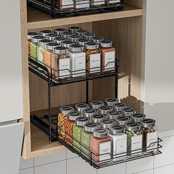 Pull Out Spice Racks for Inside Cupboard, L10.4*W9.4*H9.1inch