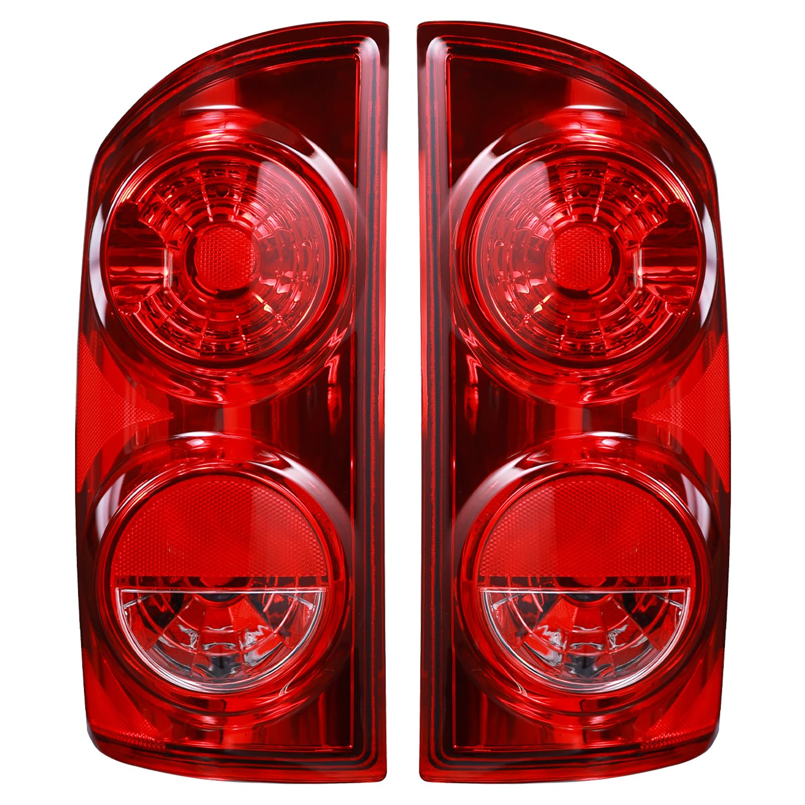 Boine Tail Light Compatible With 2007 2008 2009 Dodge Ram 1500 2500 3500 Driver and Passenger Side Red Lens Rear Light Brake Lamps Replaces 55277303AC, 55277302AC