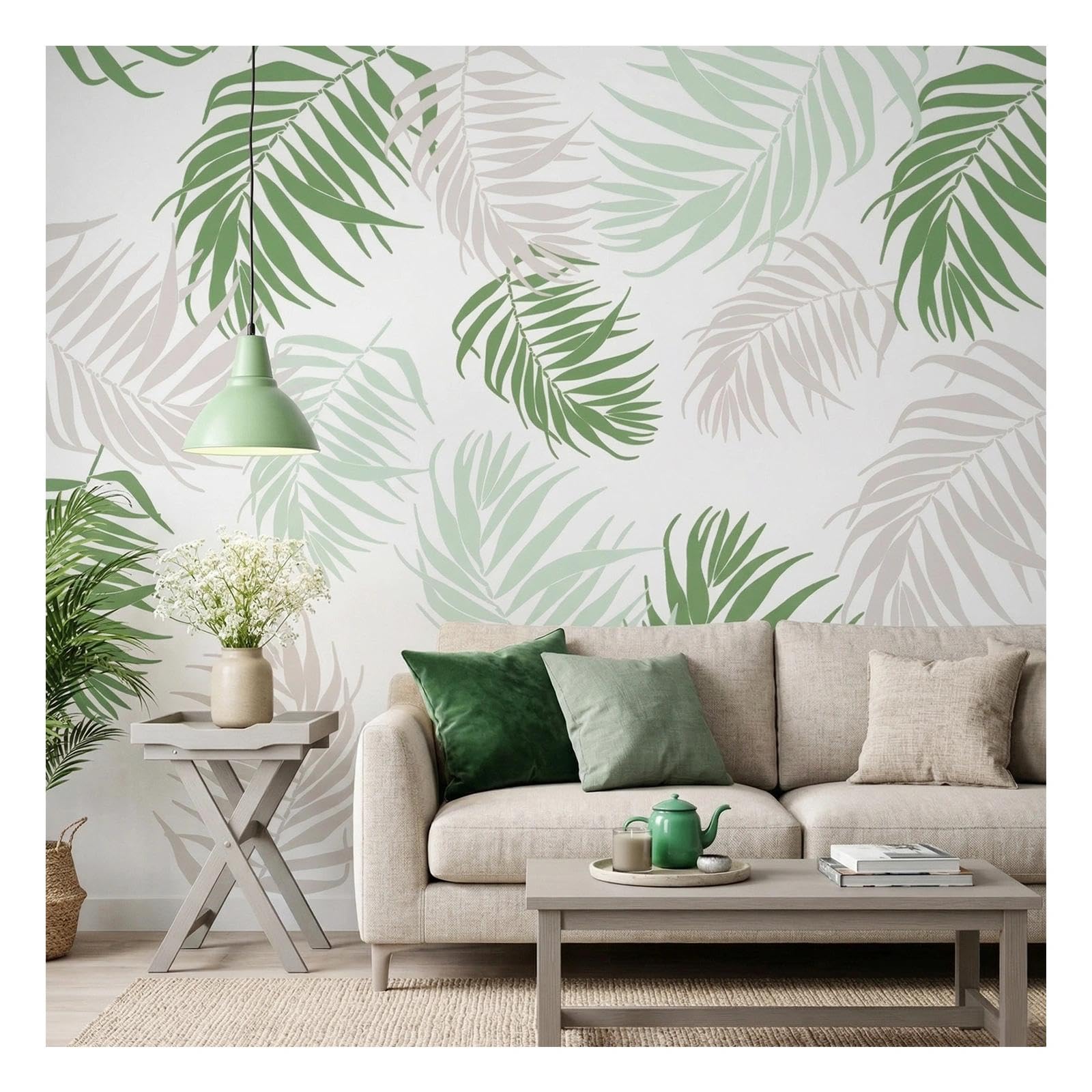 Pochoir feuille de palmier 60x44 cm pour peindre un mur sans bavure facilement