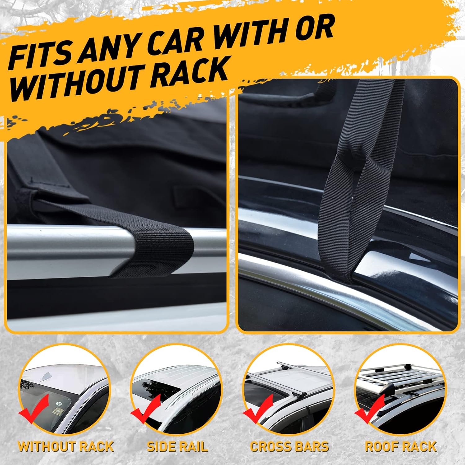 Rooftop Cargo Carrier Bag, WILDROAD 21 Cubic Feet 600D Ultra Anti-Tear Fabric Waterproof Car Roof Bag, Soft-Shell Roof Bag with Storage Bag, Anti-Slip Mat and 6 Door Hooks Fits Car with/Without Racks : Automotive