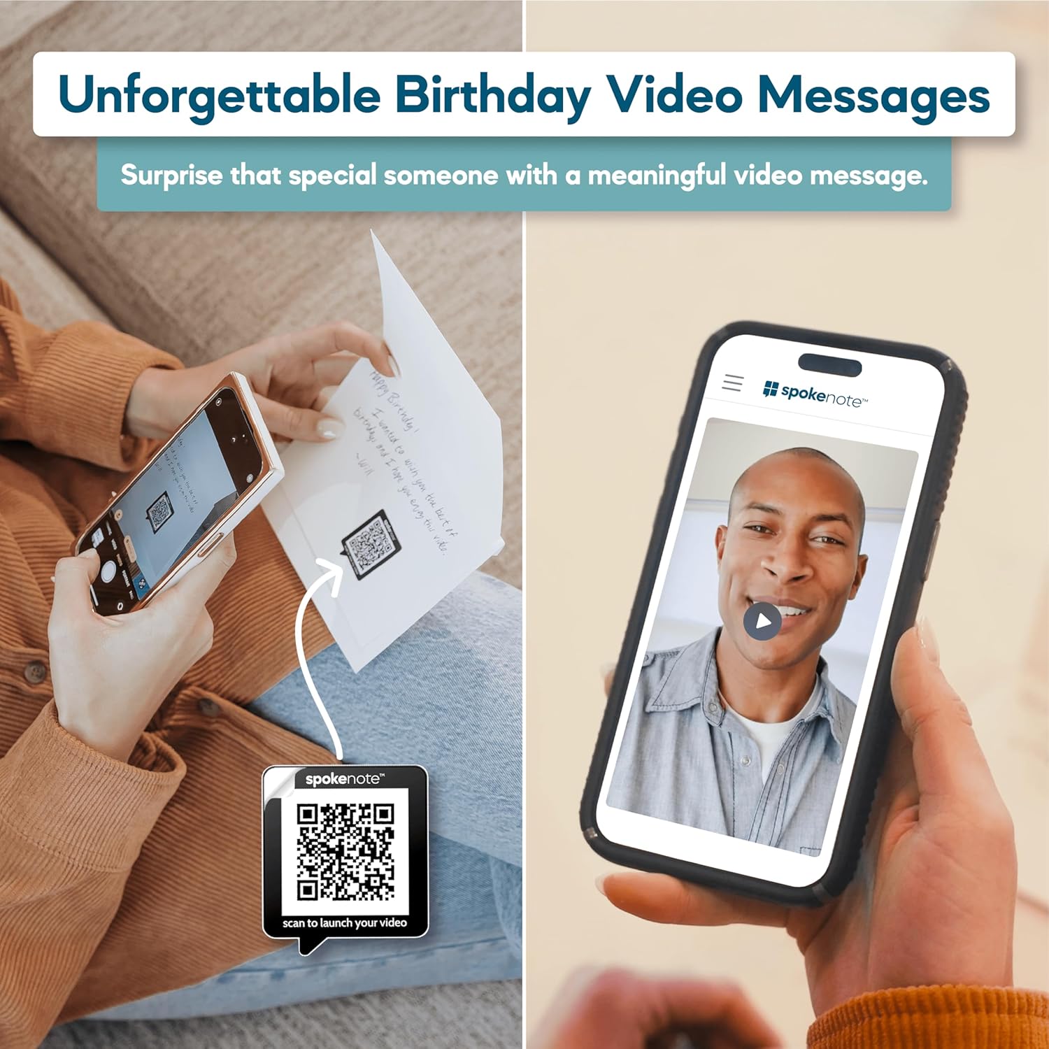 Personalized Video Recording QR Code Stickers & Birthday Card Bundle - Add Custom Videos to Gifts and Send Unique Birthday Wishes - 30 Video Messages & 100 Assorted Cards with Envelopes