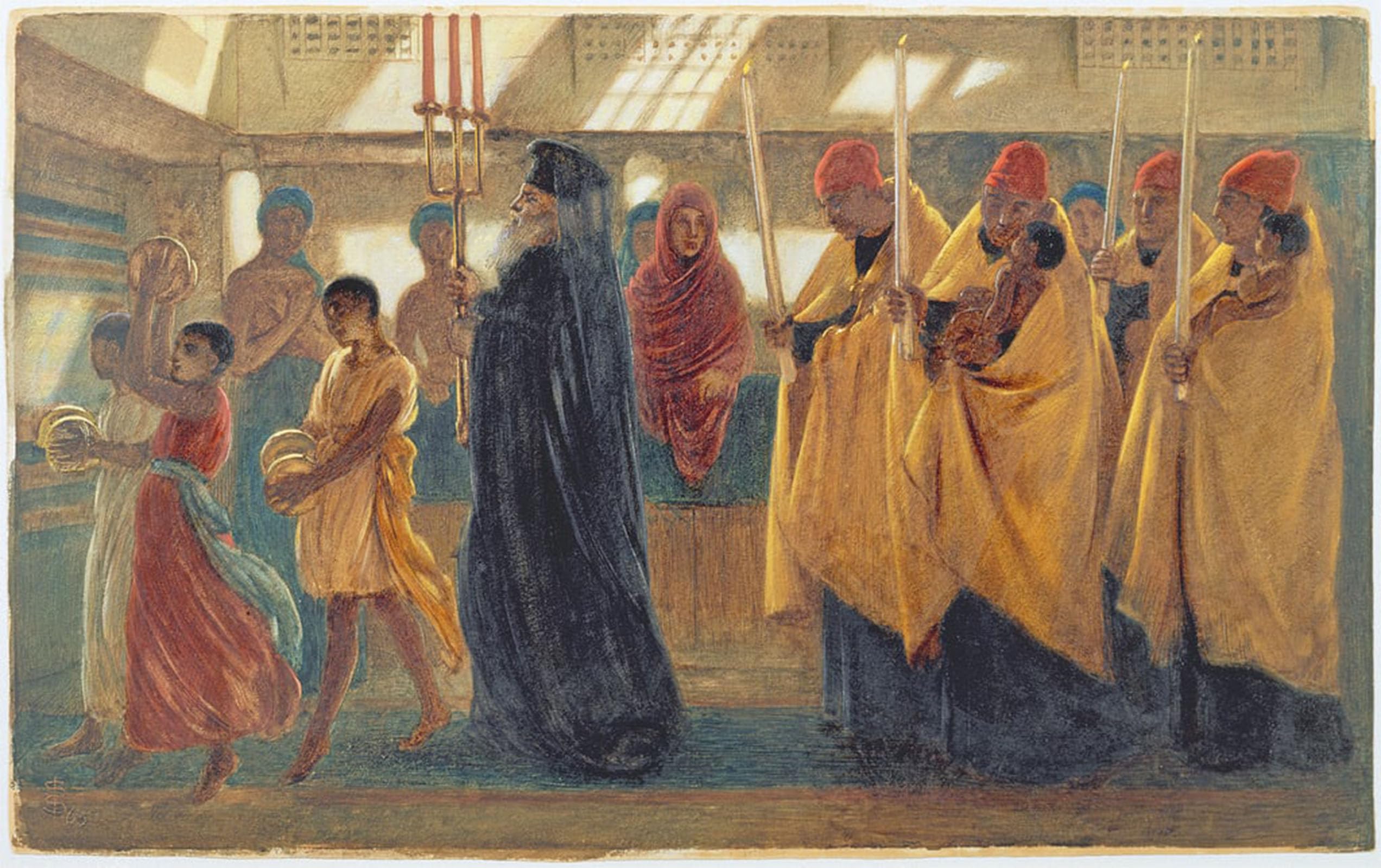 Affiche murale procession baptismale copte par Siméon 60x90cm - 5