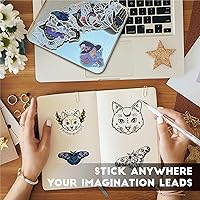 Vista 3 de MiStar 64 unidades de calcomanías de brujería, calcomanías estéticas para Kindle, botellas de agua, portátil, cuaderno, calcomanías impermeables