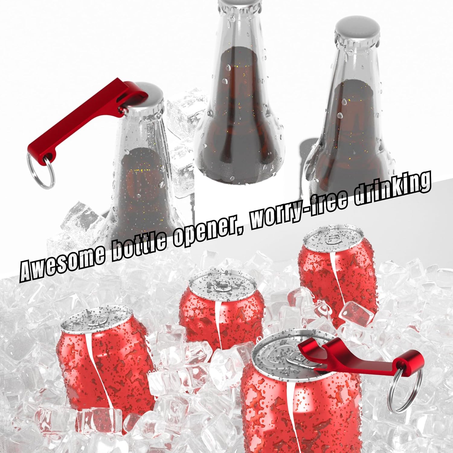 50 Pcs Personalized Bottle Opener Keychain Bulk, Custom Aluminum Beer Bottle Opener Engraved Your Own Text Logo Keychain Can Opener for Bar, Graduation, Party, Wedding Favors Gift (50 Pcs)