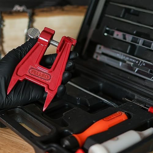 Miniatura 5 de Felled Kit de afilado de motosierra en estuche de transporte duro - Juego de archivos, guía, medidor de profundidad, tornillo de banco de limado de