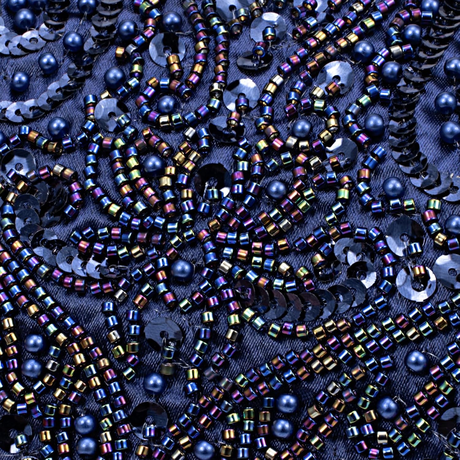 Simcat Beaded Sequin Flower Evening Purse Large Clutch Bag - Image 9