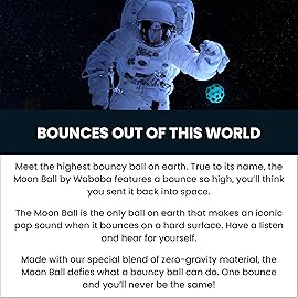 Waboba Moon Ball Martian Moon Hyper Bouncy Ball - All Ages Extreme Bounce and Fun - Super High Bouncing Ball Perfect for Active Play and Outdoor Games - Orange