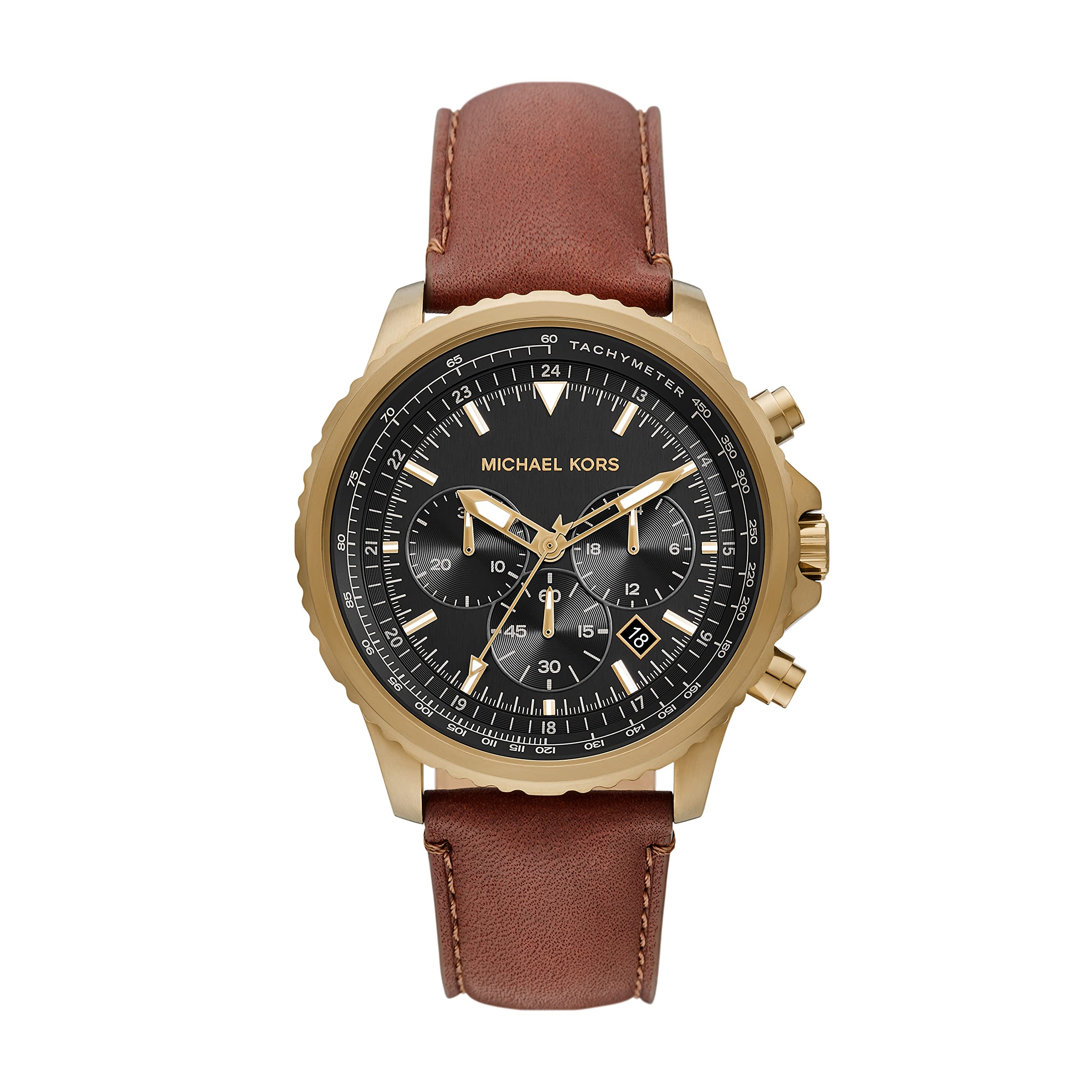 Michael Kors Cortlandt Chronograph Brown Leather Men's Watch (Model: MK8906)