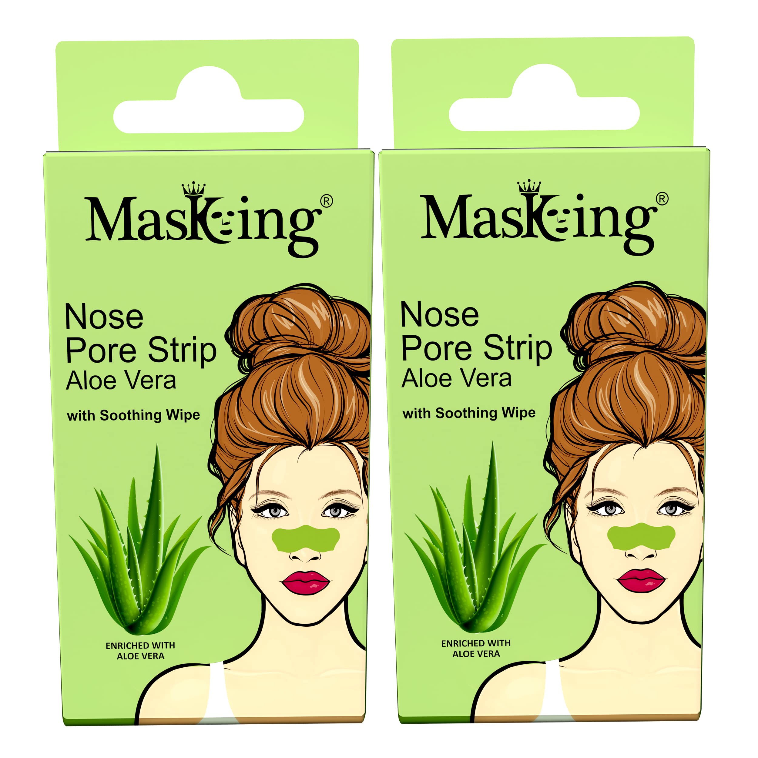 MasKing Aloe Vera Nose Pore Strips with Soothing Wipe | Instant Blackhead Removal | Deep Cleansing, Remove excess oil & Pore Care | Gentle Formula with Natural Extracts | Women & Men | All Skin Types | 10 Strips-image-49