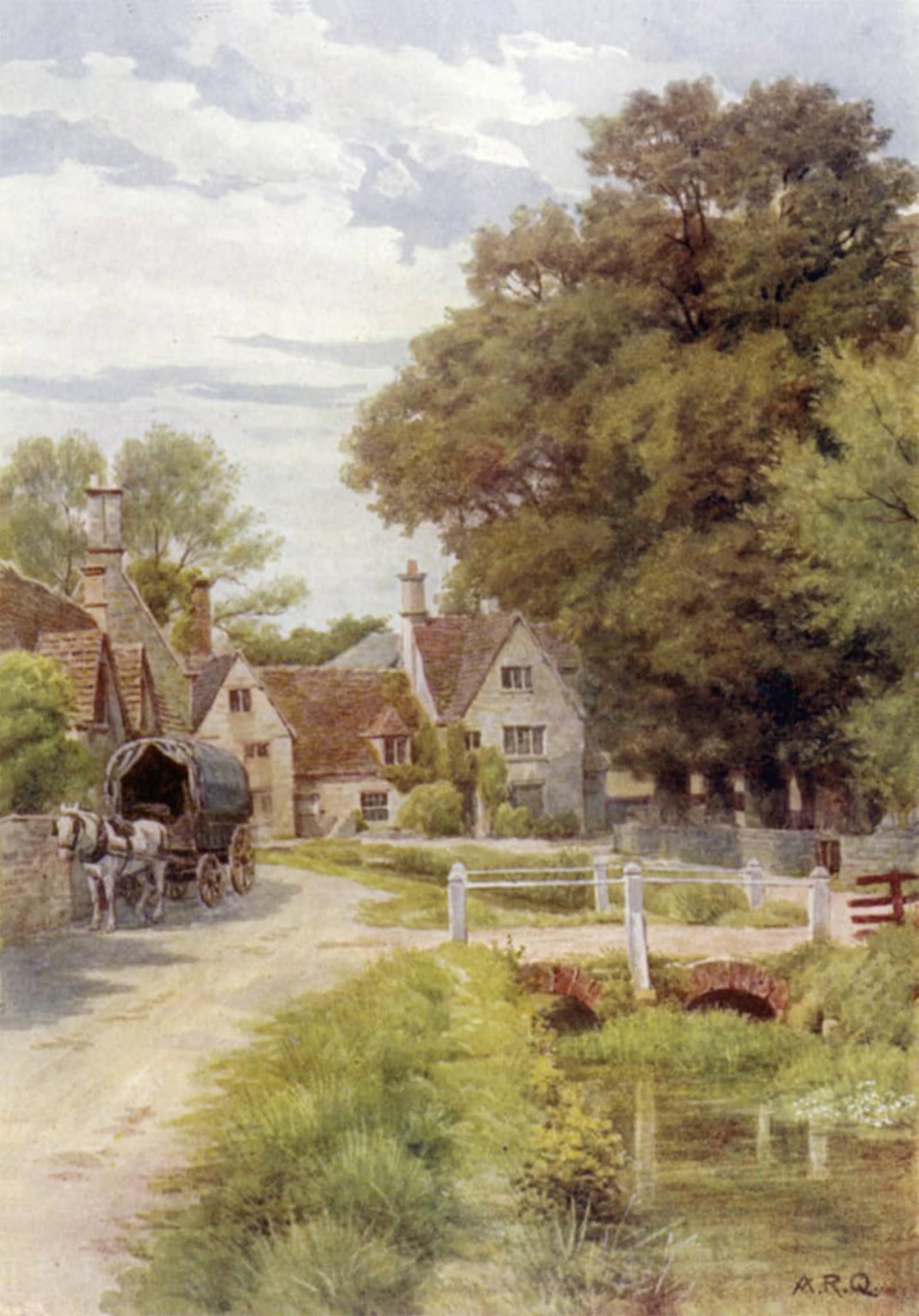 Artxlxxbn No Frame Famous Prints Artwork Pictures Poster Painting Art Ashton Keynes The Infant Thames By Alfred Robert Quinton Artwork Landscape Pictures For Home Decor 60X90cm
