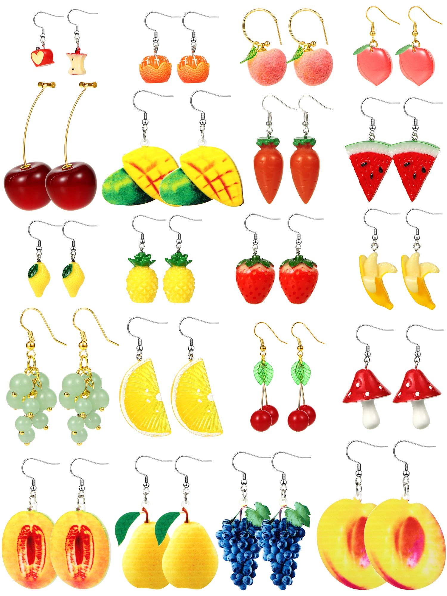 Hicarer 20 Pairs Cute Weird Earrings Funny