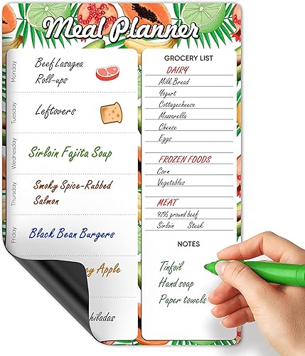 Miniatura 8 de Planificador magnético de comidas para refrigerador A4-8.5 x 12 pulgadas, imán de menú semanal para nevera, tablero de menú para cocina, tablero de