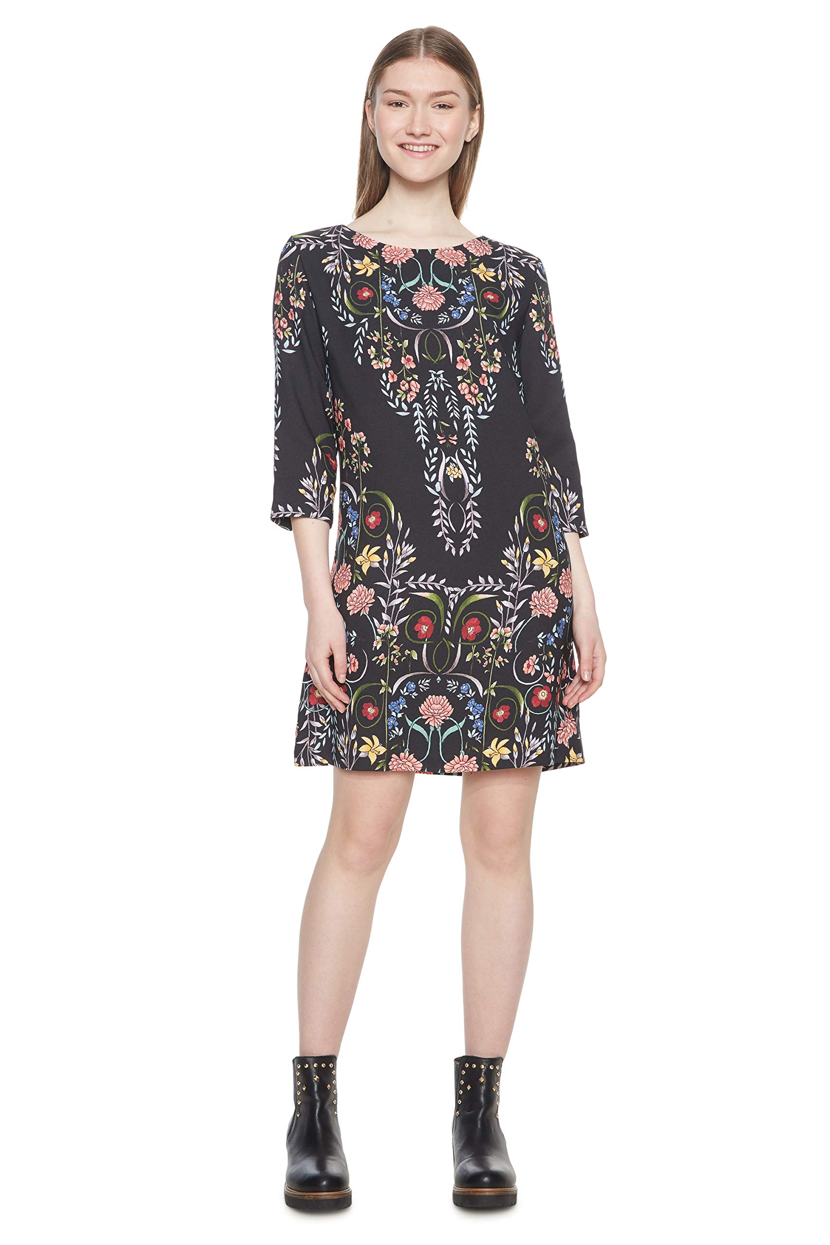 Desigual Women's Vest_clementine Dress, Black (Negro 2000), 14 (Manufacturer size: 40)