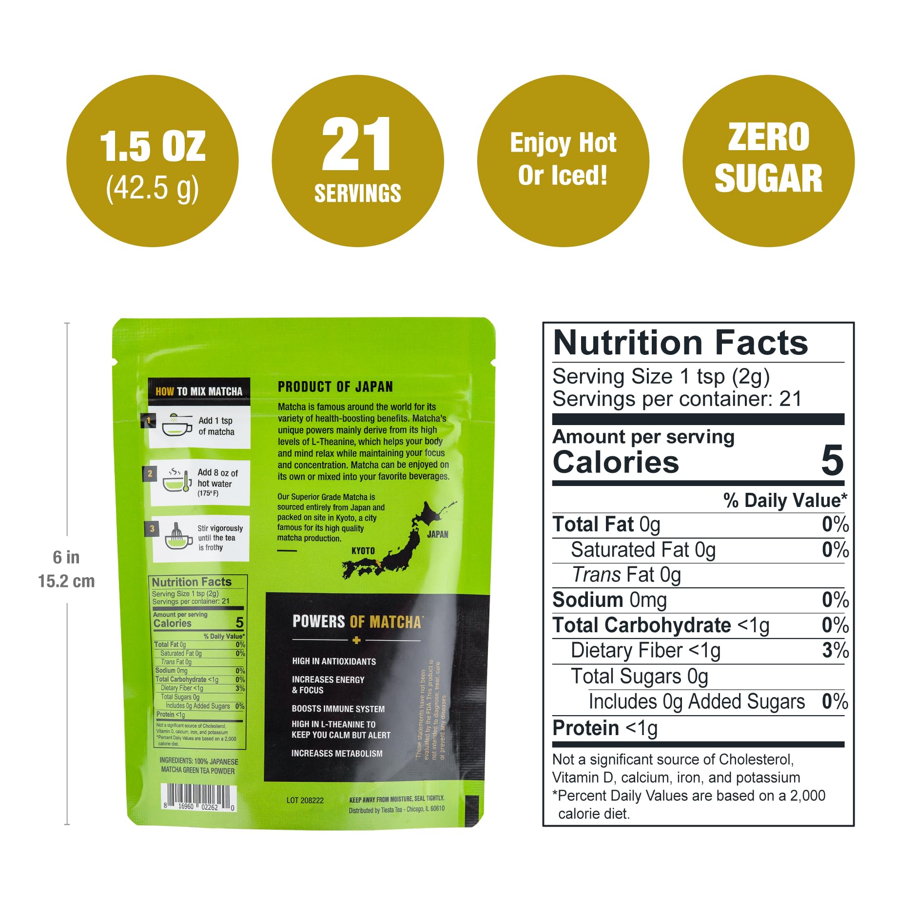 Tiesta Tea - Superior Matcha Superior Grade Japanese Matcha Powder High Caffeinated Green Tea Make Hot or Iced — view 2
