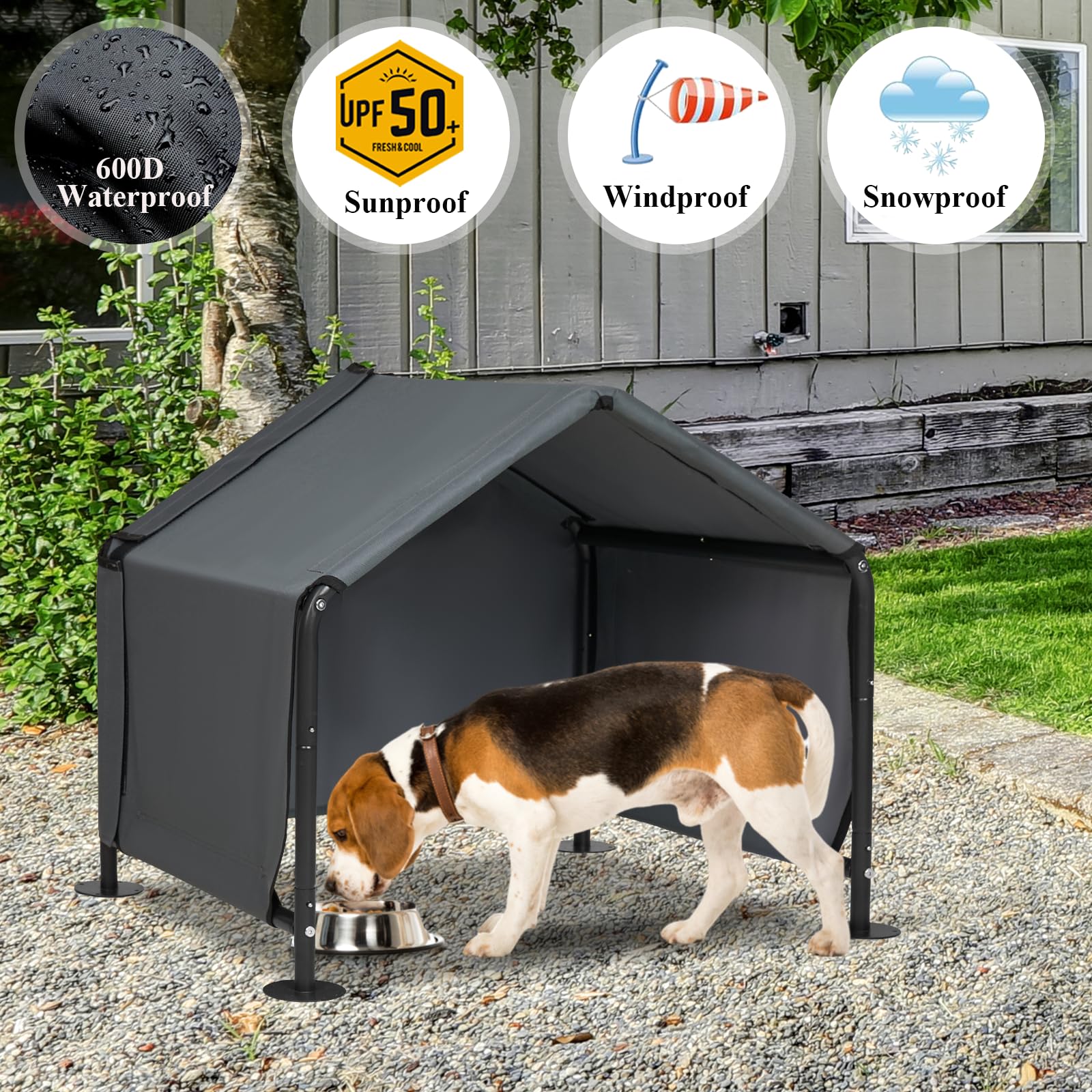 Tenda parasole per cani da esterni, tenda per cani di piccola taglia | Cuccia per cani di piccola taglia, 74,9 x 65 x 65 cm, per sole e pioggia, impermeabile, per animali di piccola taglia