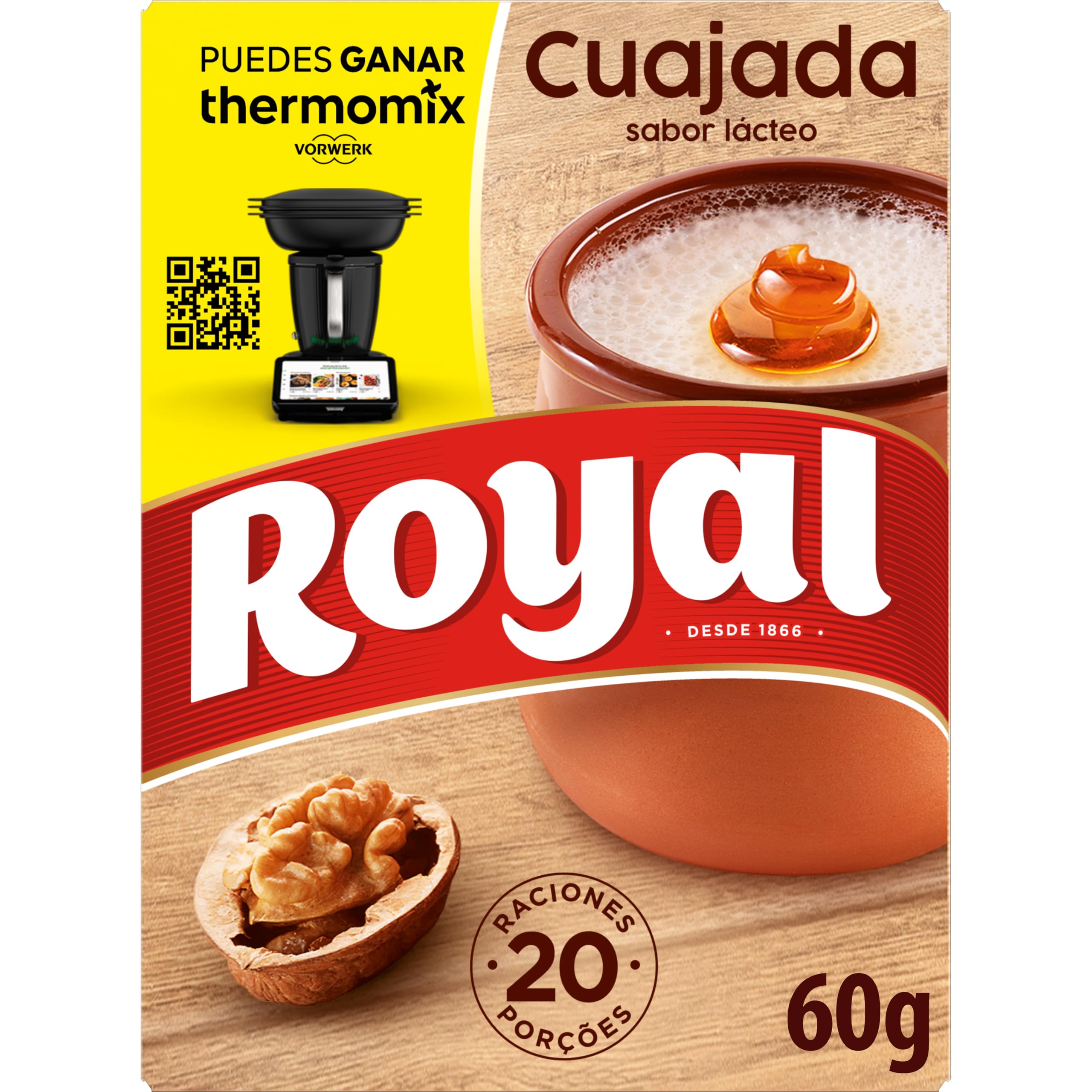 Royal Cuajada, Preparado en Polvo 20 raciones, Pack 5 x 12 g - 60 g