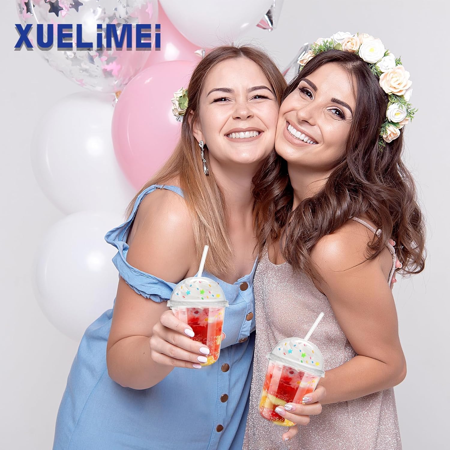 12oz Disposable Stemless Glasses With Dome Lids and Straws,PET Disposable Drinking Cups,Clear Plastic Wine Glasses for Parties Birthday,Wedding,Meeting,Christmas Party Supplies (50, Transparent) - Image 5