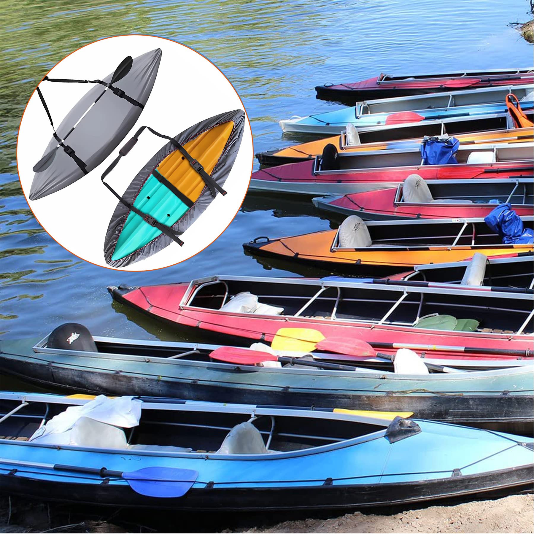 Housses pour Bateaux 420D Oxford, Housse de Protection pour Kayak(6.5m)