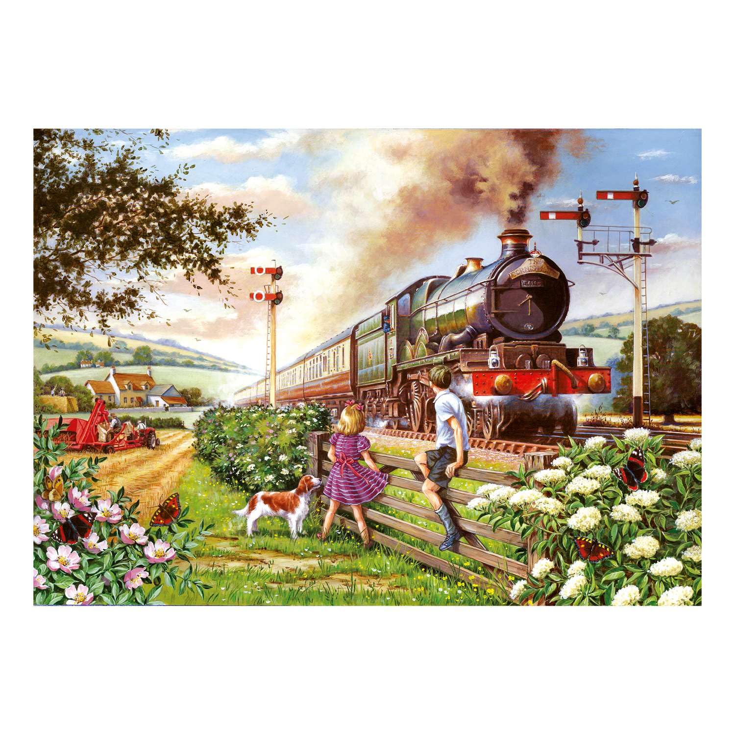 The House of Puzzles Railway Children Jigsaw - 1000 Piece Jigsaws for Adults Artist Illustrated, Scenic Landscape, Deluxe Puzzle Gifts