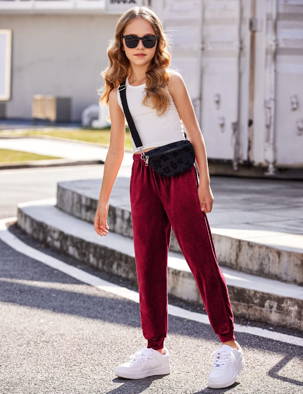 Arshiner Girls Velour 2 Pieces Tracksuits Outfits Athletic Hoodies Sweatshirts and Sweatpants Athletic Clothing Sets - Image 3