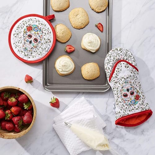 Miniatura 6 de Fiesta Skull & Vine - Manopla de horno y soporte para ollas, multicolor, 2 piezas