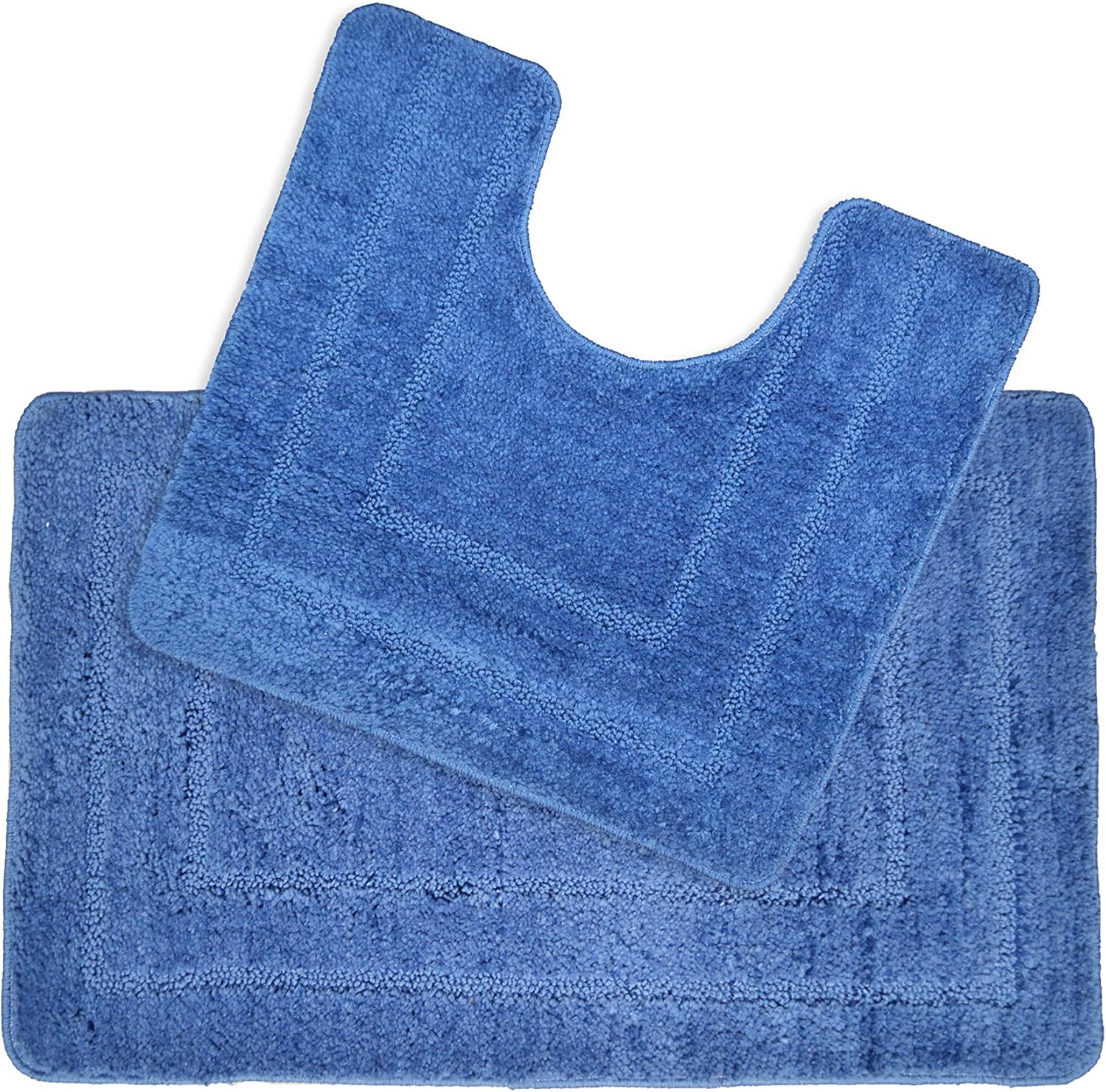 Allure Bath Fashions 2pc Bath and Pedestal Toilet Mat Set Microfibre