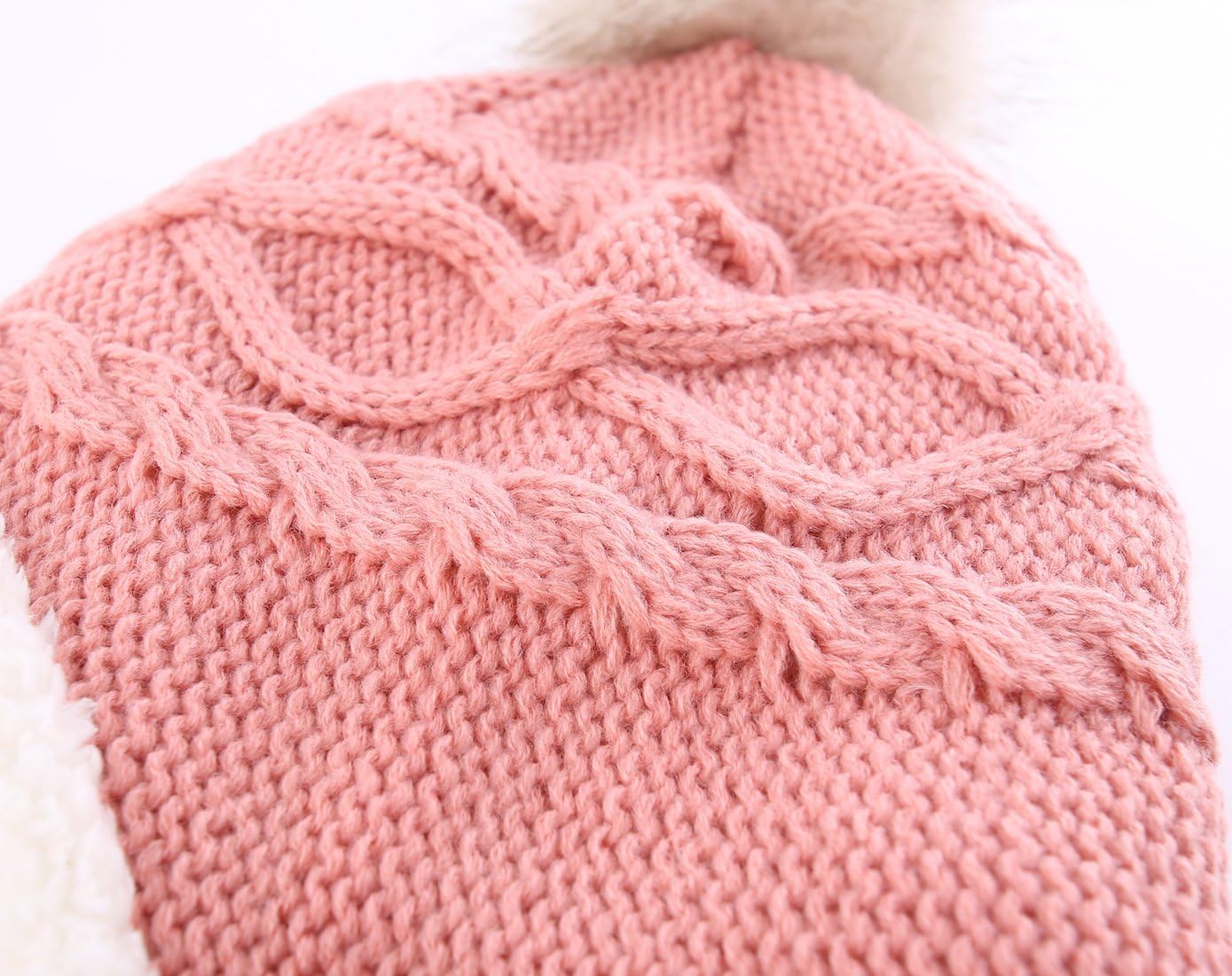 Home Prefer Girls Sherpa Earflaps Hat Toddler Baby Knit Beanie Fuzzy Peruvian Cold Weather Warm Winter Hat - Image 4