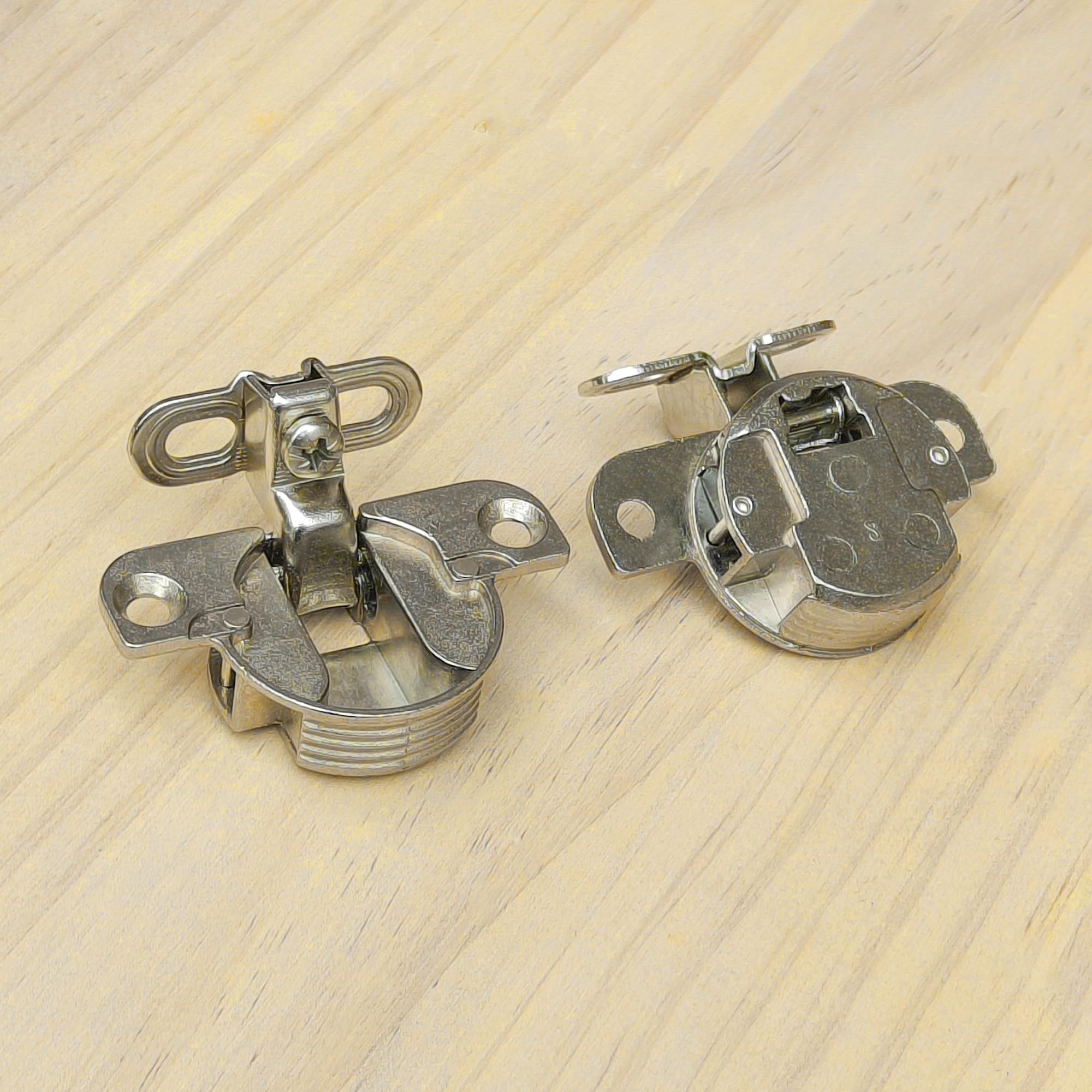 2 PCS Adjustable Cabinet Hinges - 97-Degree Rotating Axis Hidden Hinge for Cabinets and Bookcases, Silver - Image 3