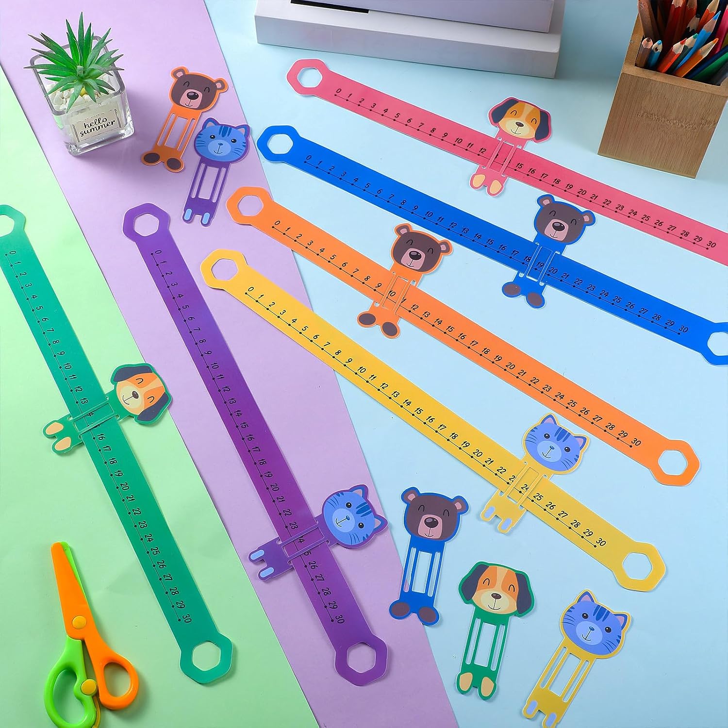 Eersida 24 Pcs Slide and Learn Number Line 0-30 Students, Chic Color image 5