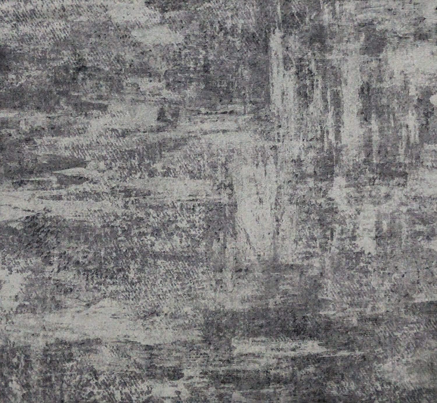 Super Soft Velvet Finish Digitally Printed Self Design Fabric for Upholstery, Window Treatments and Craft - Width 54 inches - Fabric by The Yard - Grey with a Tinge of White